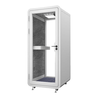 MODERA 1x1m Movable Indoor Soundproof Booth W/ Light, Workbench, Carpet - White