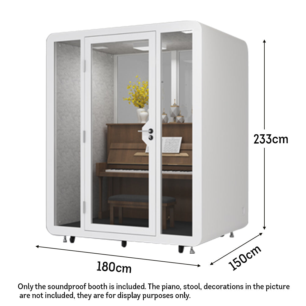 MODERA BLF03 1.8X1.5m Movable Indoor Soundproof Booth W/ Light - White