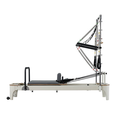 COREVA MN012 Oak Frame Pilates Reformer Multifunctional Home Gym Train Equipment Machine - Gray