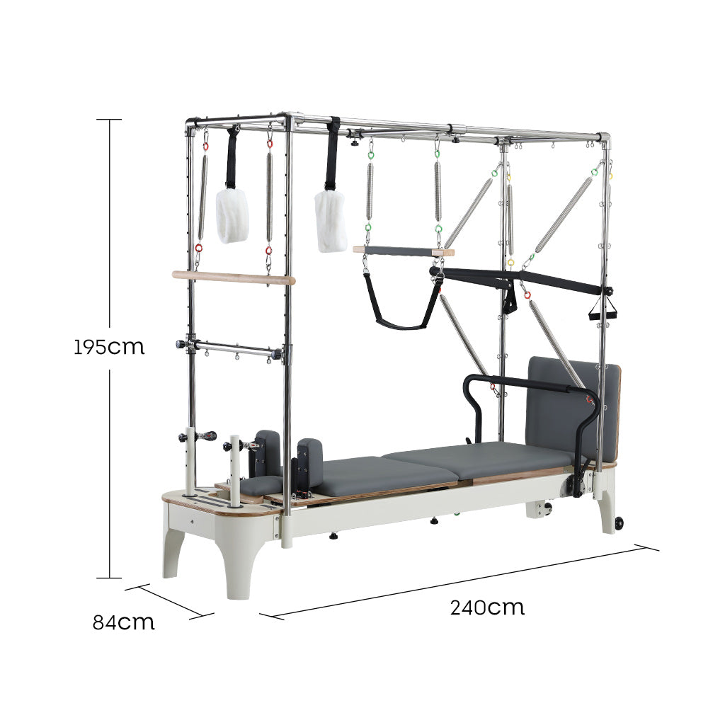 COREVA MN013 After Discount: $3696 2-IN-1 Trapeze Table Reformer Pilates Bed Home Gym Train Equipment Machine - White