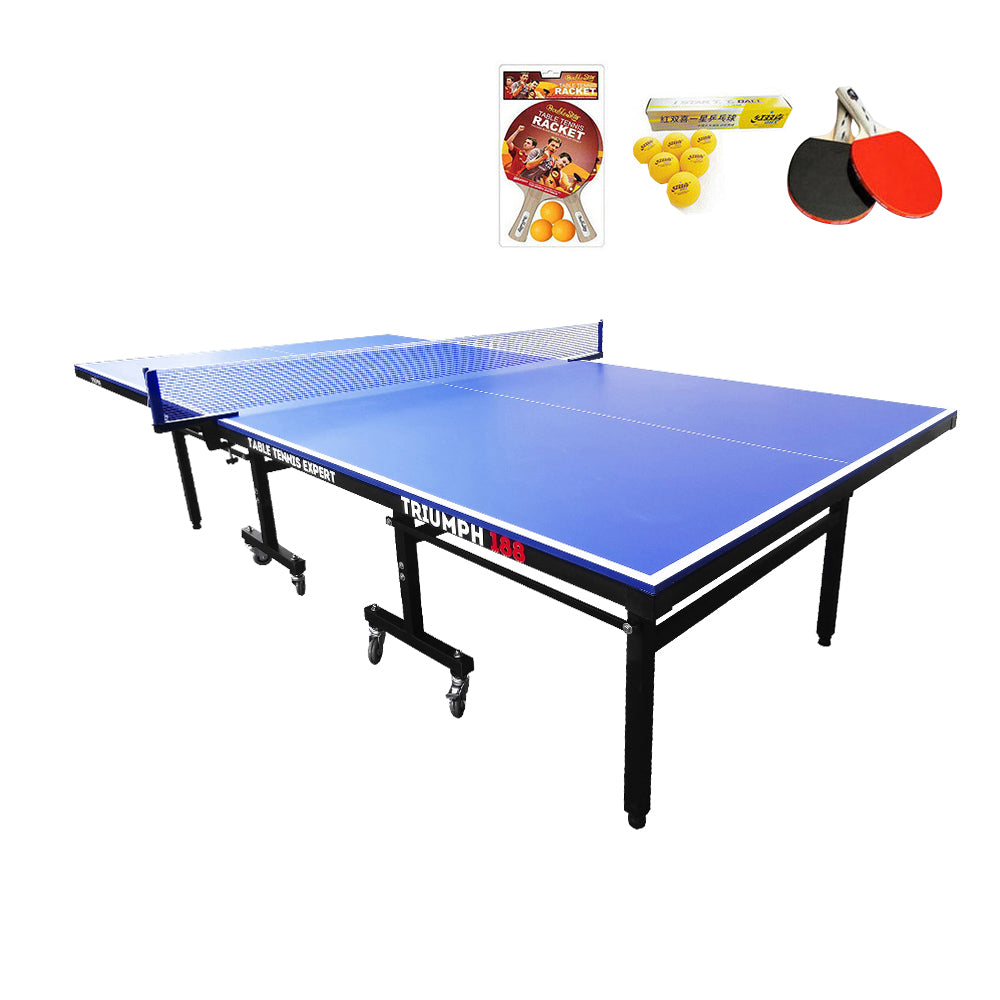 SUNNET Outdoor Triumph 188 Table Tennis Ping Pong Table w/ Accessories Package