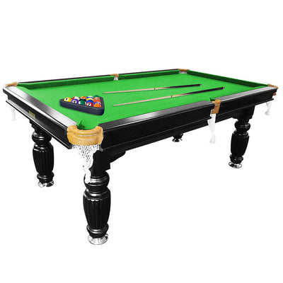 QUESLA Luxury 7FT Slate Pool Table Solid Timber Billiard Table Professional Snooker Game Table With Accessories - Green Felt