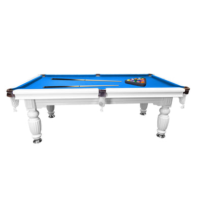 QUESLA 7FT Luxury Slate Pool Table Solid Timber Billiard Table Professional Snooker Game Table With Accessories Pack, White Frame