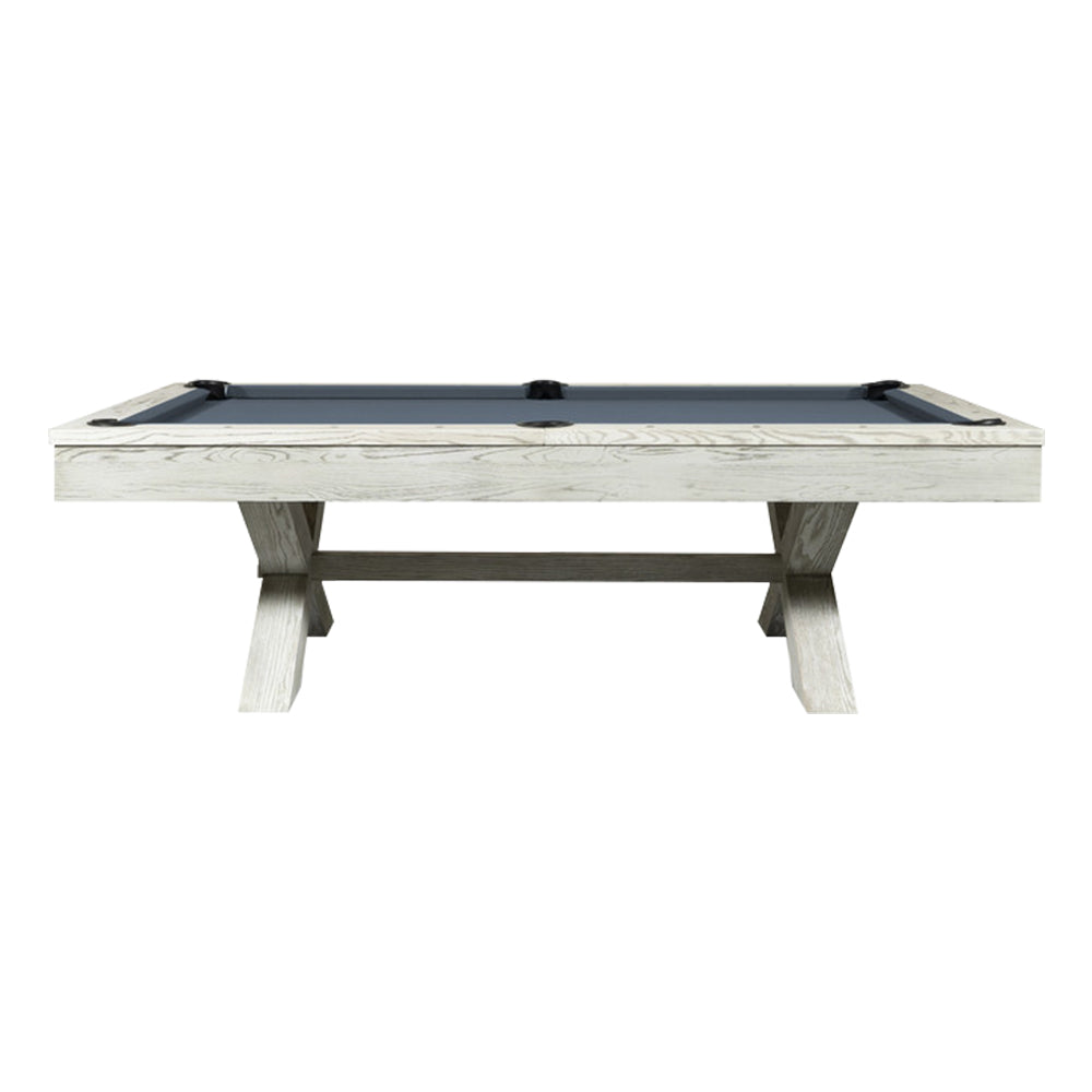 QUESLA WYJ004 8FT Slate Billiard Table w/ Free Accessories Pool Table - White&Grayish Blue