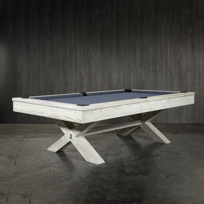 QUESLA WYJ004 7FT Slate Billiard Table w/ Free Accessories Pool Table - White&Grayish Blue