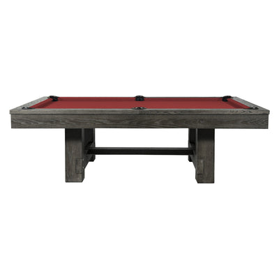 QUESLA WYJ03 8FT Slate Billiard Table W/ Free Accessories Pool Table - Grey&Red