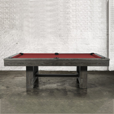 QUESLA WYJ03 8FT Slate Billiard Table W/ Free Accessories Pool Table - Grey&Red