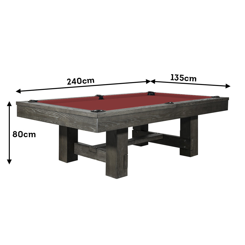 QUESLA  WYJ03 7FT Slate Billiard Table W/ Free Accessories Pool Table - Grey&Red