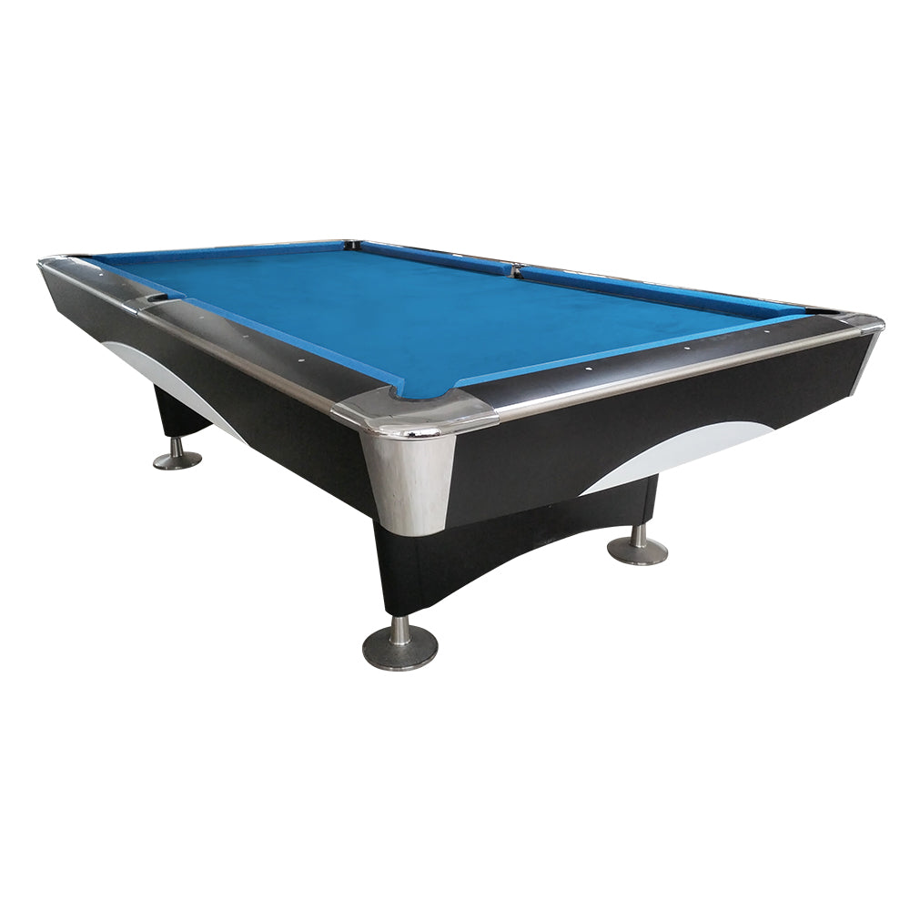 QUESLA 4D 9FT Slate Pool Snooker Table Billiards Table - Oak&Blue