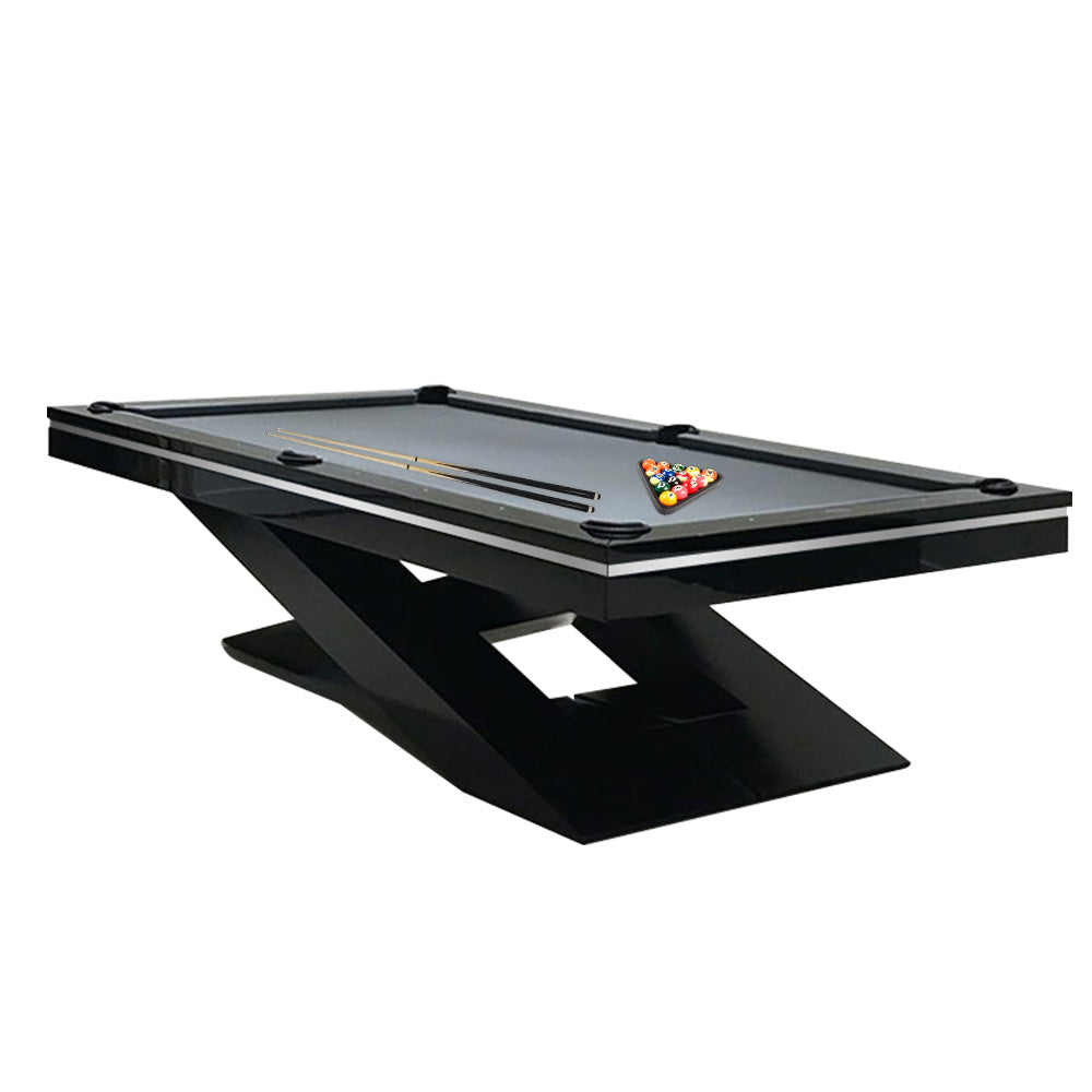 QUESLA WP09 9FT Slate Billiard Table w/ Free Accessories Pool Table 25mm Slate - Black&Black