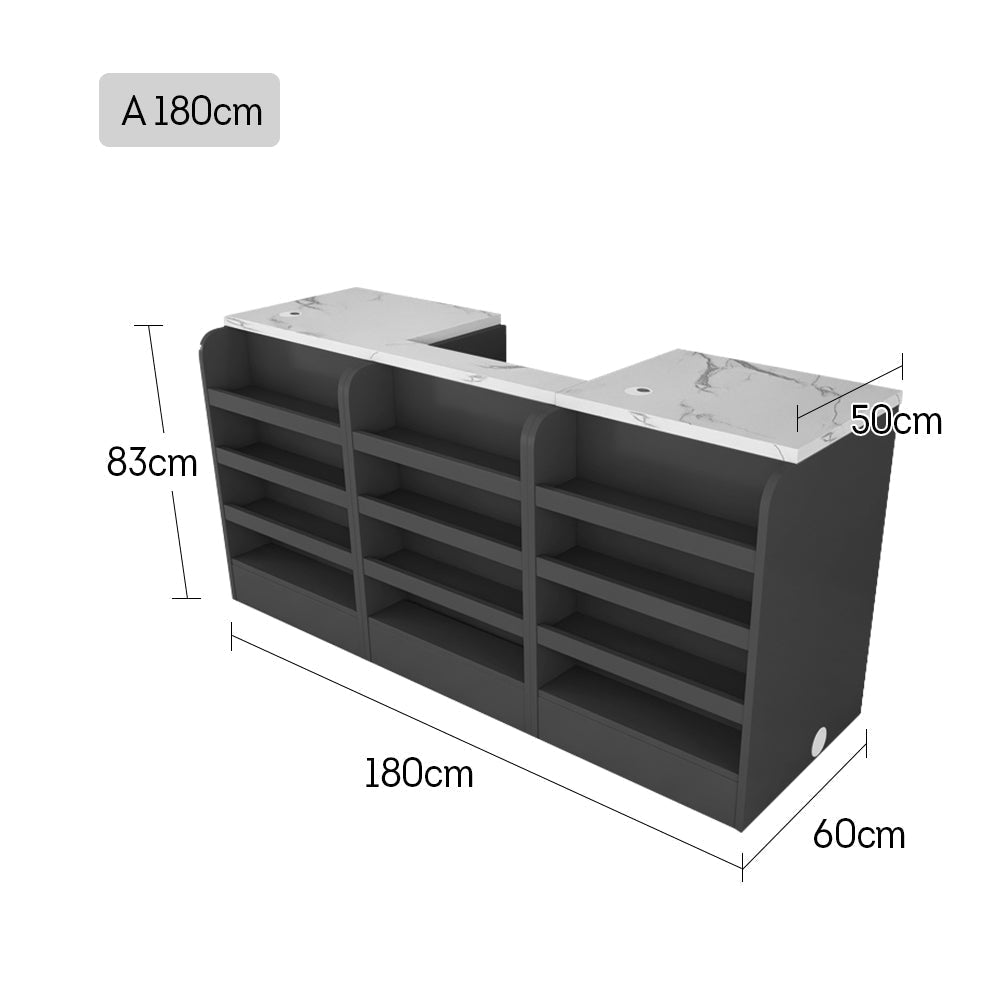 MODERA Slate Table Top Reception Desk MDF Cabinet