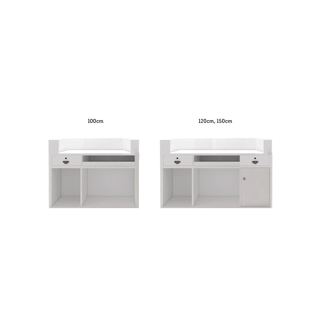 MODERA Simple Style Off-White Reception Desk w/ LED Light