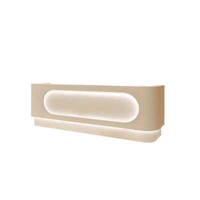 MODERA Simple Style Off-White Reception Desk w/ LED Light