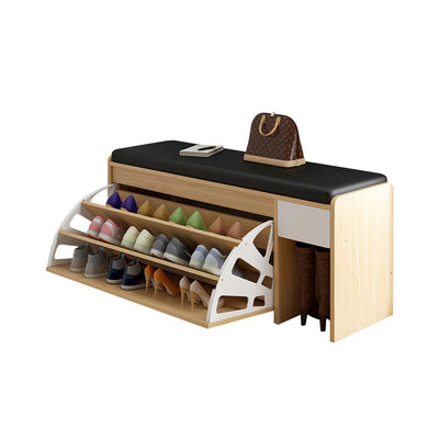 LIVARA 100cm Length Leather Seat Cushion Shoe Cabinet