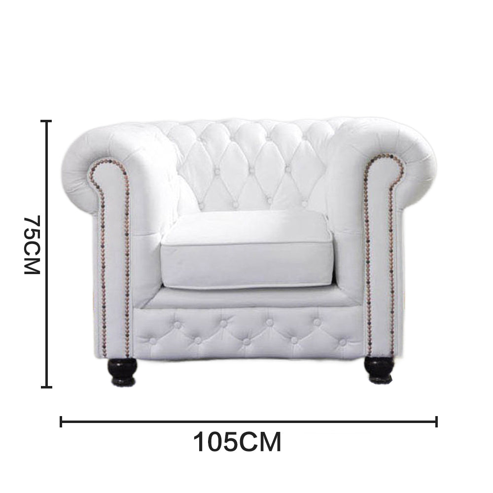 LIVARA 105/ 155/ 210CM PU Leather Sofa -White