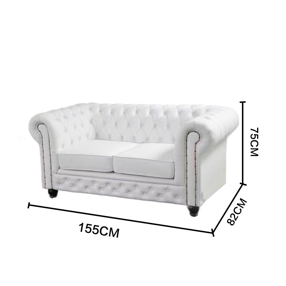 LIVARA 105/ 155/ 210CM PU Leather Sofa -White