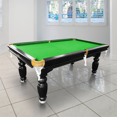 QUESLA Luxury 7FT Slate Pool Table Solid Timber Billiard Table Professional Snooker Game Table With Accessories - Green Felt