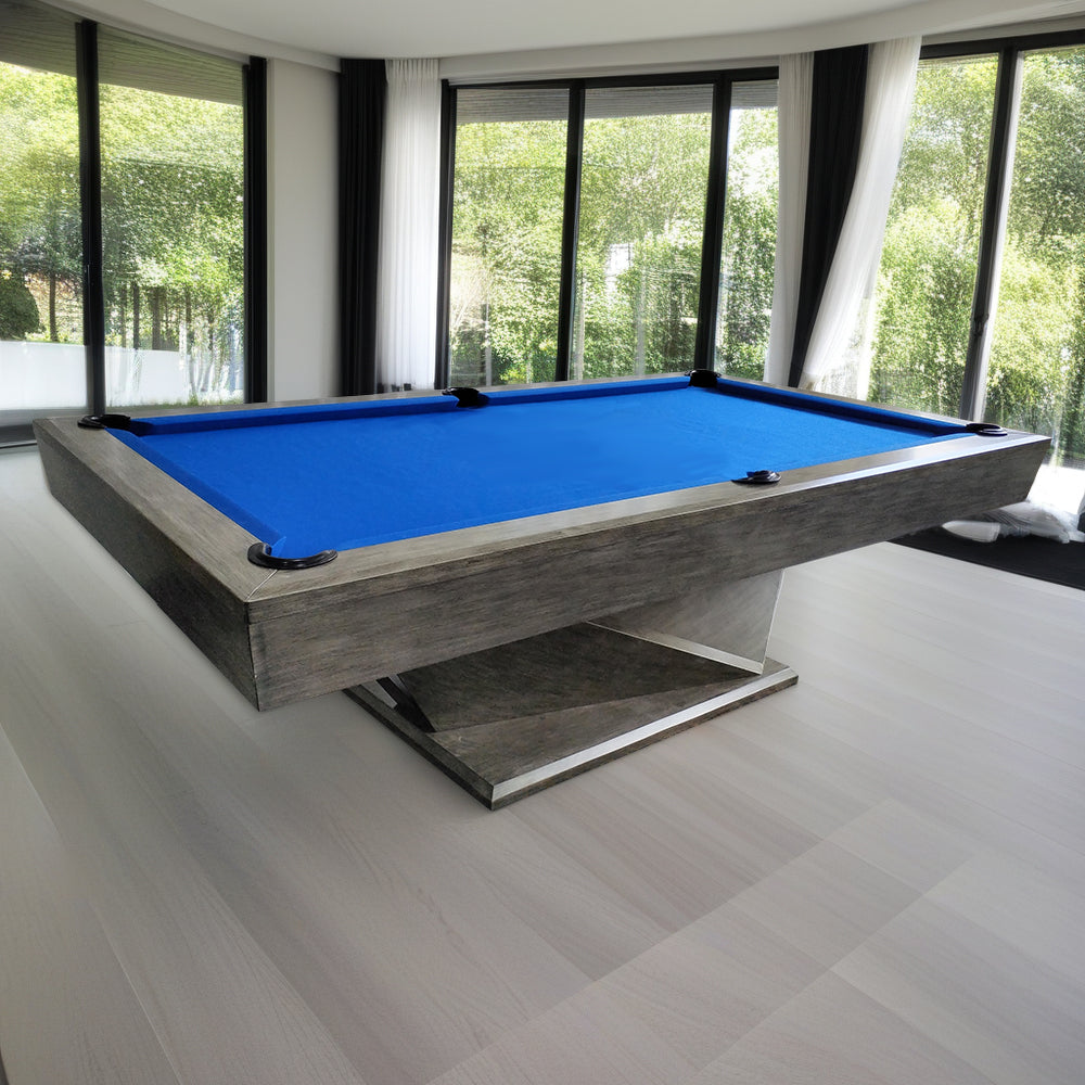 QUESLA WP06 9FT Luxury Slate Billiard Table w/ Free Accessories Pool Table - Grey&Blue