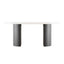 LIVARA Marble Tabletop Dinner Table Solid Wood Table Legs