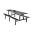 LIVARA Integrated Dinning Table&Chair Set Stainless Steel - Silver