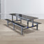 LIVARA Integrated Dinning Table&Chair Set Stainless Steel - Silver