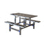 LIVARA Integrated Dinning Table&Chair Set Stainless Steel - Silver