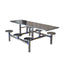 LIVARA Integrated Dinning Table&Chair Set Stainless Steel - Silver