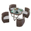 SOLARA 5-Piece PE Rattan One Table Four Chairs Table&Chair Set Easy to Store