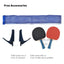 DOUBLE FISH 353 22mm Black Foldable Solo Play Indoor Table Tennis/Ping Pong Table - Bats Ball Net ITTF Approve